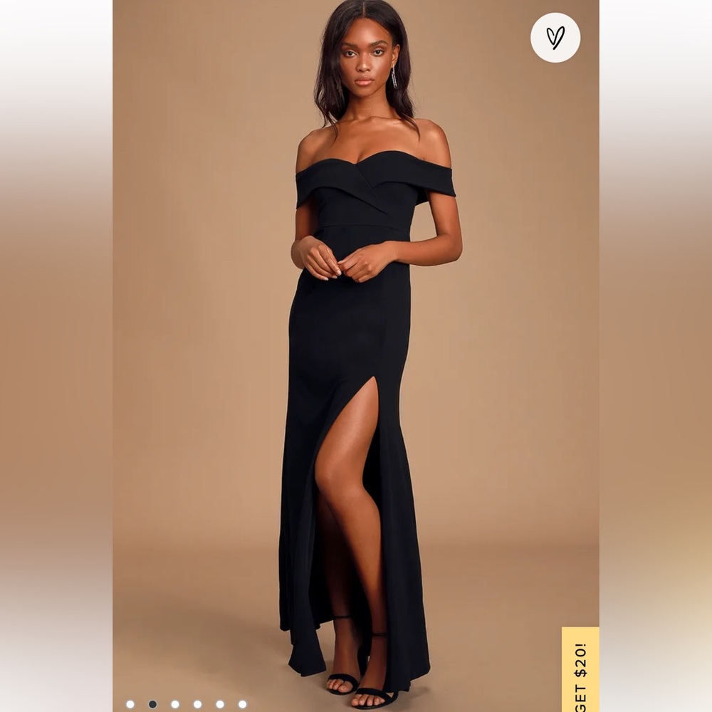 Song of Love Black Off the Shoulder Maxi Dress